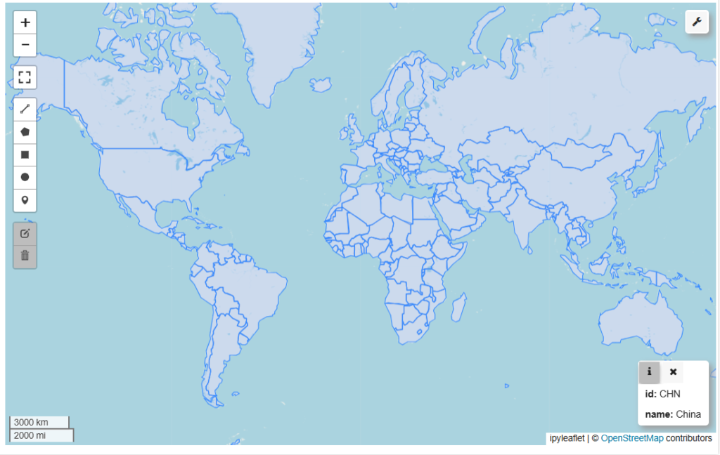 GeoJSON形式の地理空間データの地図