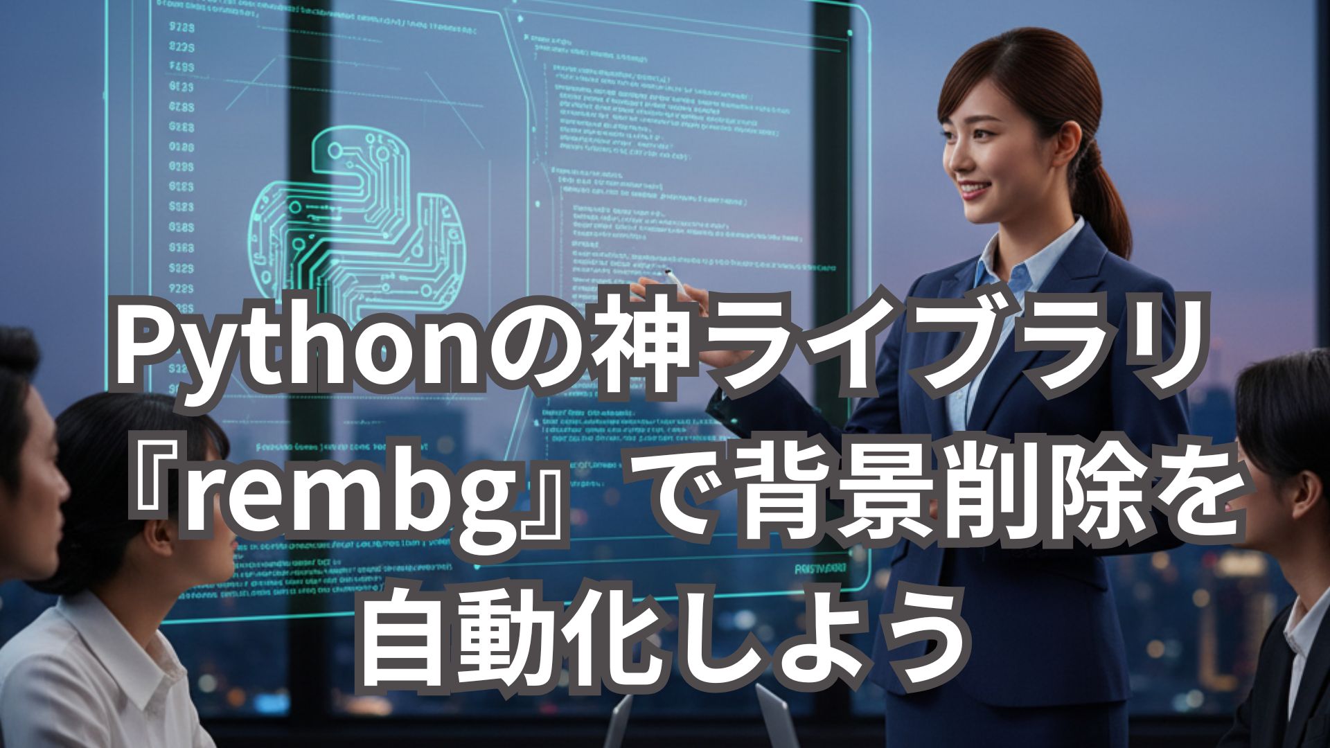 髪の毛も綺麗に切り抜く！Pythonの神ライブラリ『rembg』で背景削除を自動化しよう